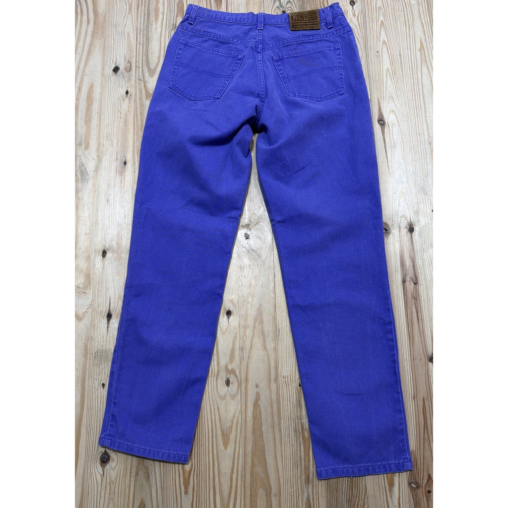 Vintage Polo RALPH LAUREN Purple 100% Cotton Relaxed Fit Jeans Size 12 X 31