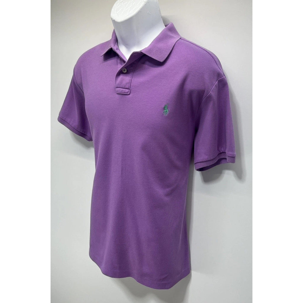 Polo Ralph Lauren Custom Fit Shirt Mens Large Purple Polo Pull Over Short Sleeve