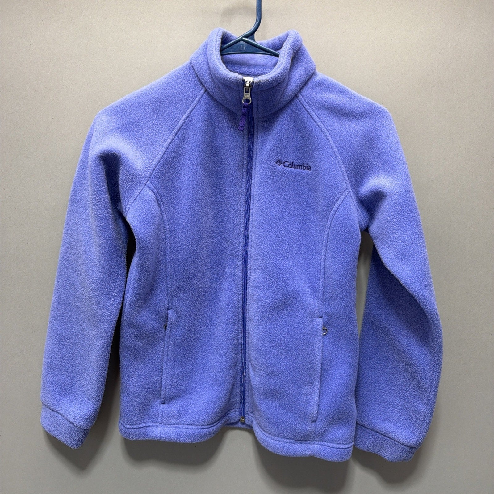 Girl’s Columbia Benton Springs Fleece Jacket, M (10/12), Full Zip, Light Purple