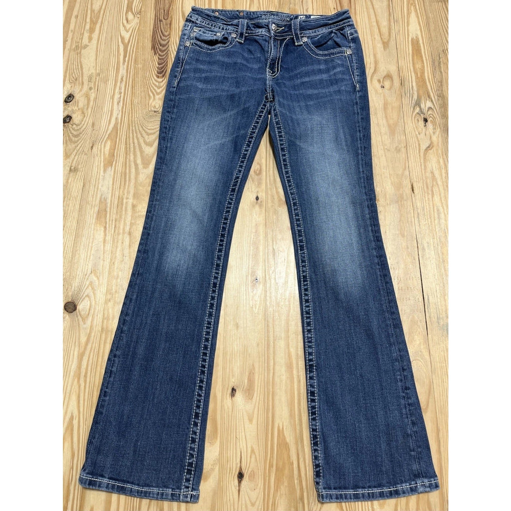 Miss Me Signature Bootcut Embroidered Flap Pocket Jeans Size 30x33