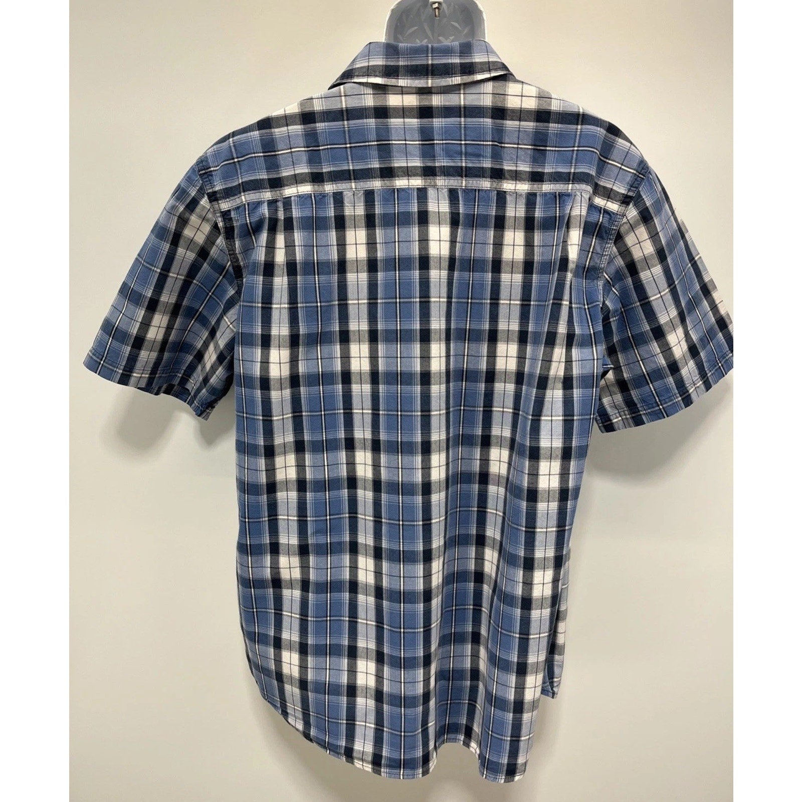 Carhartt Blue Relaxed Fit Plaid Short Sleeve Button Up Men's Size XL