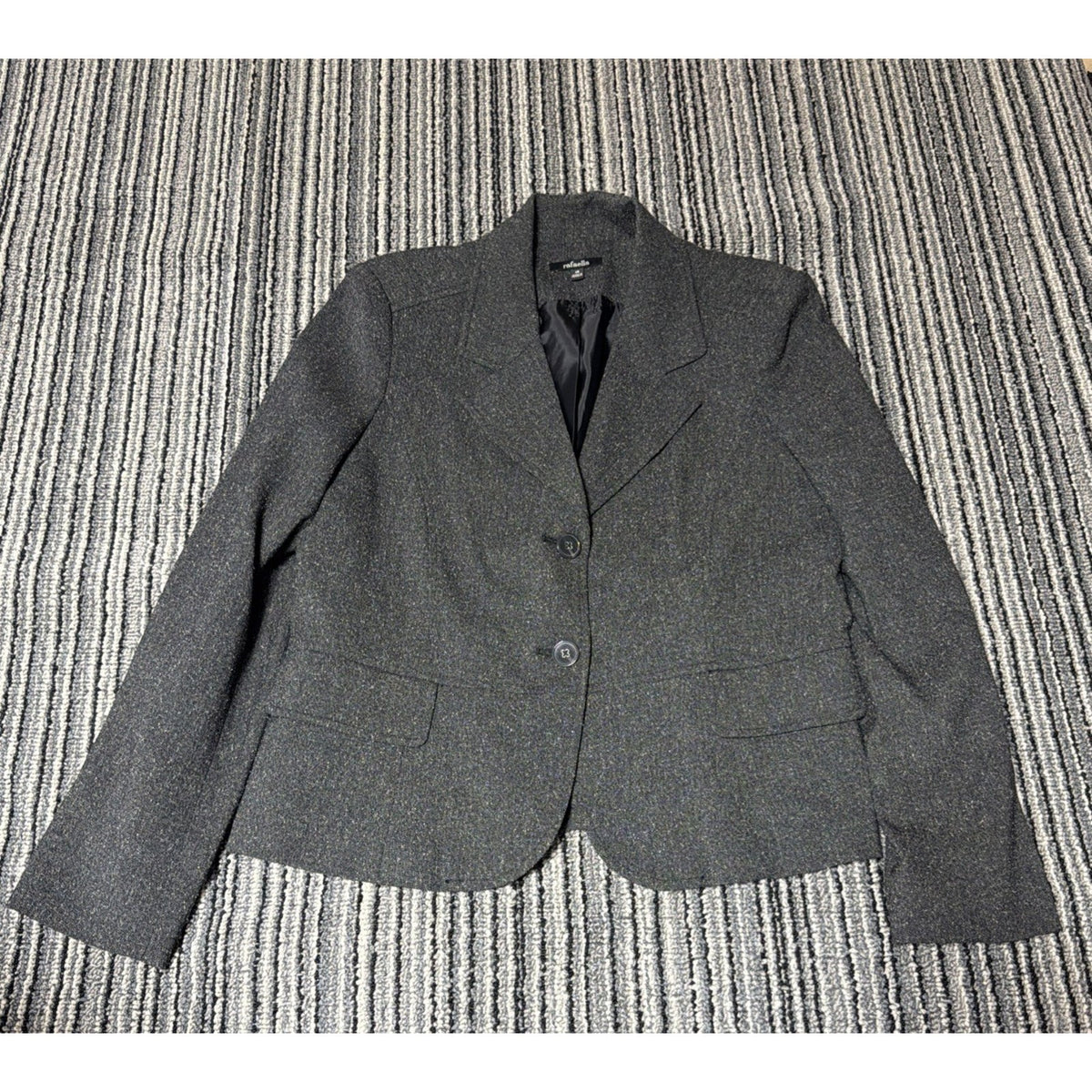 Rafaella Sz 14 2 Button Professional Career Blazer Gray Women Stretch