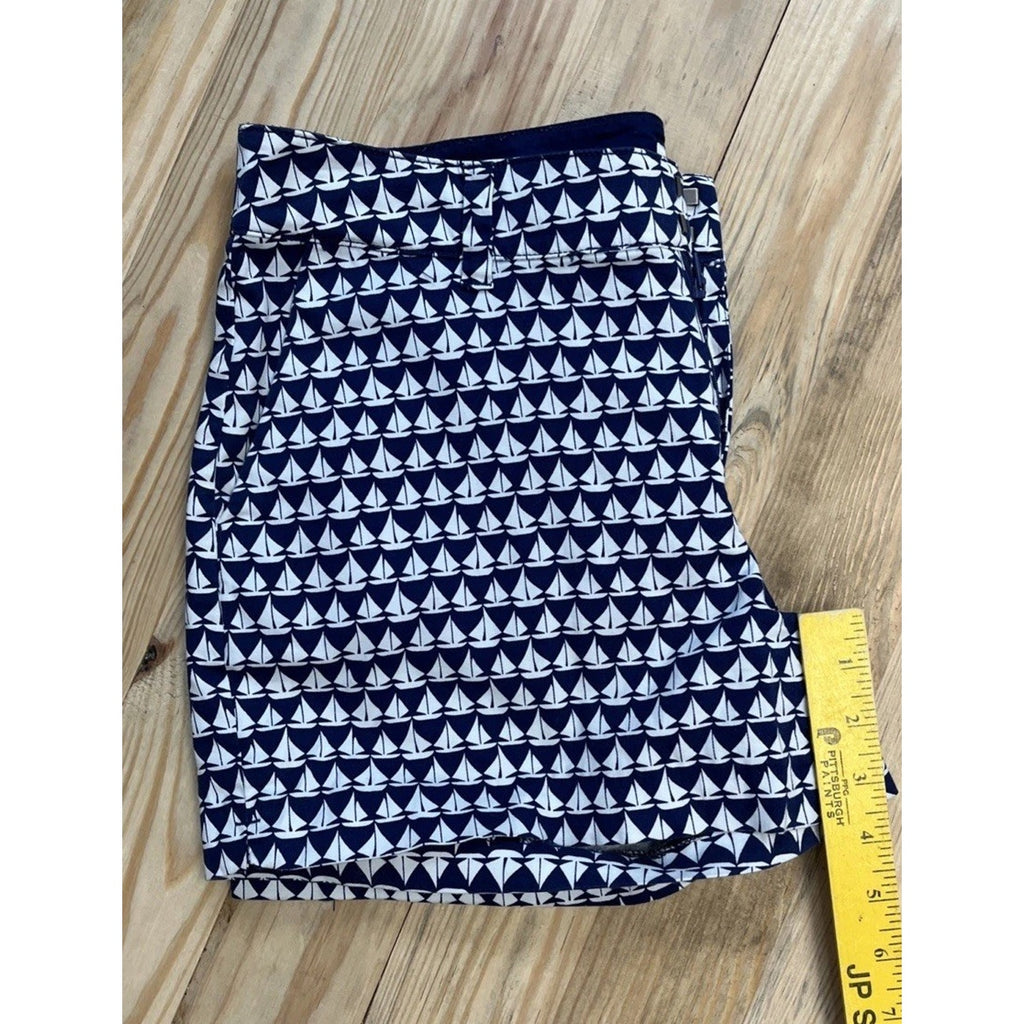 Old Navy shorts Navy Blue sailboats Cotton Blend Pockets size 6