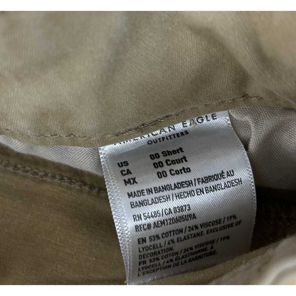 American Eagle Women's Tan Super Stretch Skinny Pants Size 00 Short.