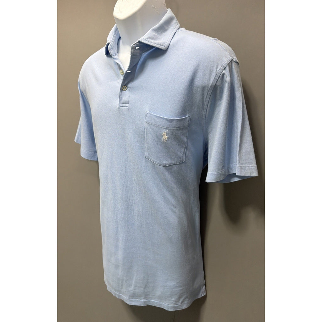 Polo By Ralph Lauren Classic Fit Mens Polo Shirt Size Medium Light Blue
