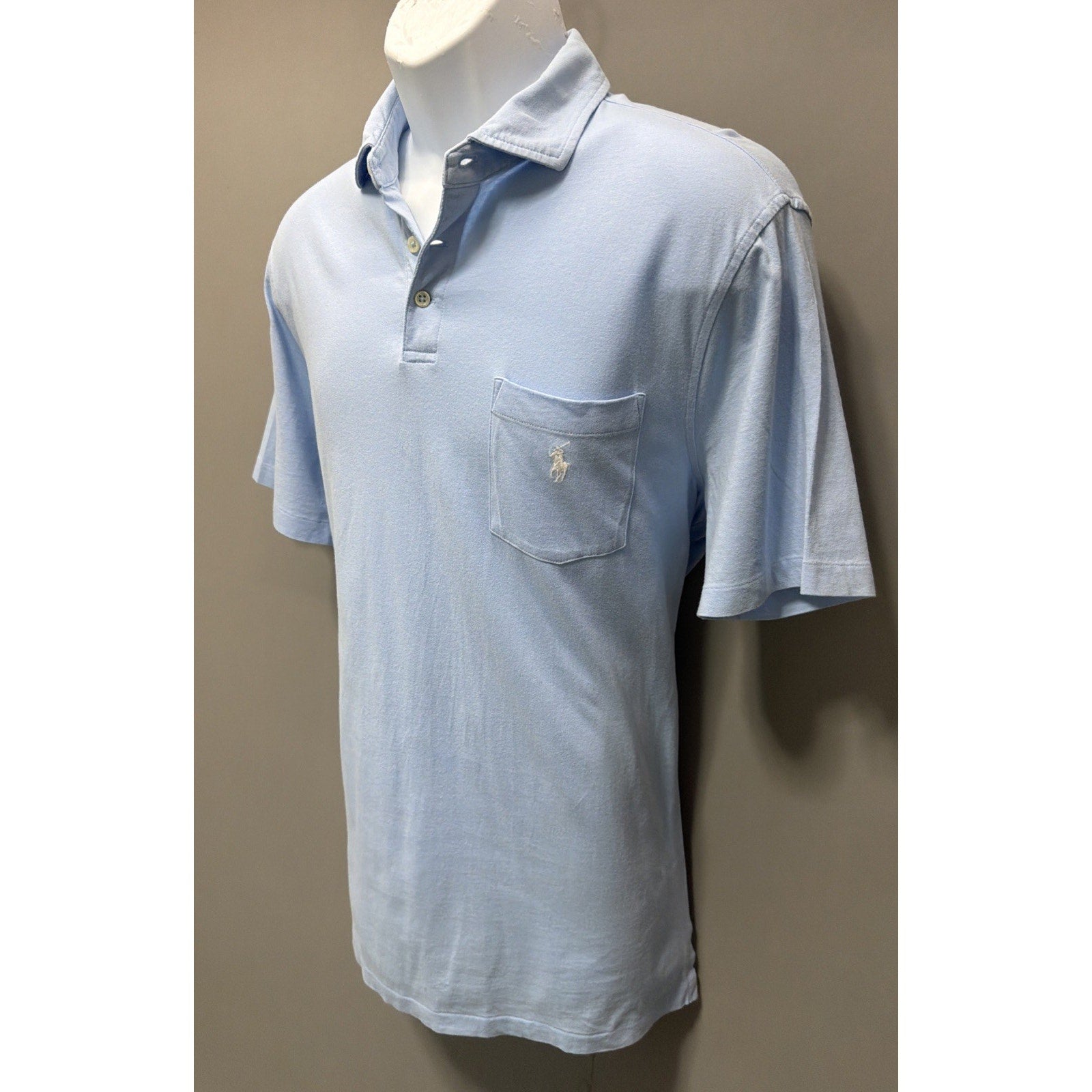 Polo By Ralph Lauren Classic Fit Mens Polo Shirt Size Medium Light Blue