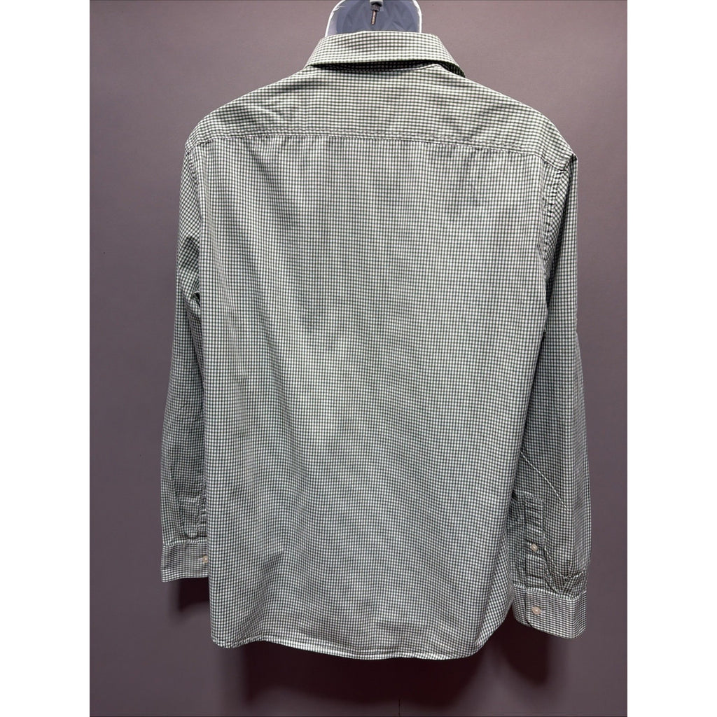 MICHAEL KORS DESIGNER BUTTON UP LONG SLEEVE SHIRT Mens L Gingham Check Preppy