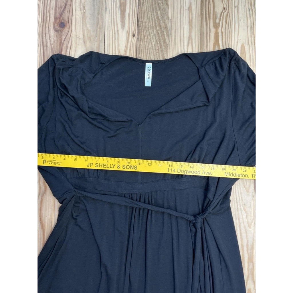 24seven Comfort Apparel Womens Surplice Long Casual Maxi Dress 3X
