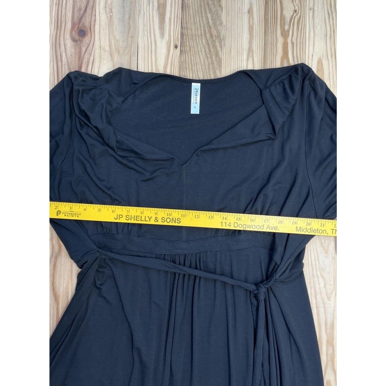 24seven Comfort Apparel Womens Surplice Long Casual Maxi Dress 3X