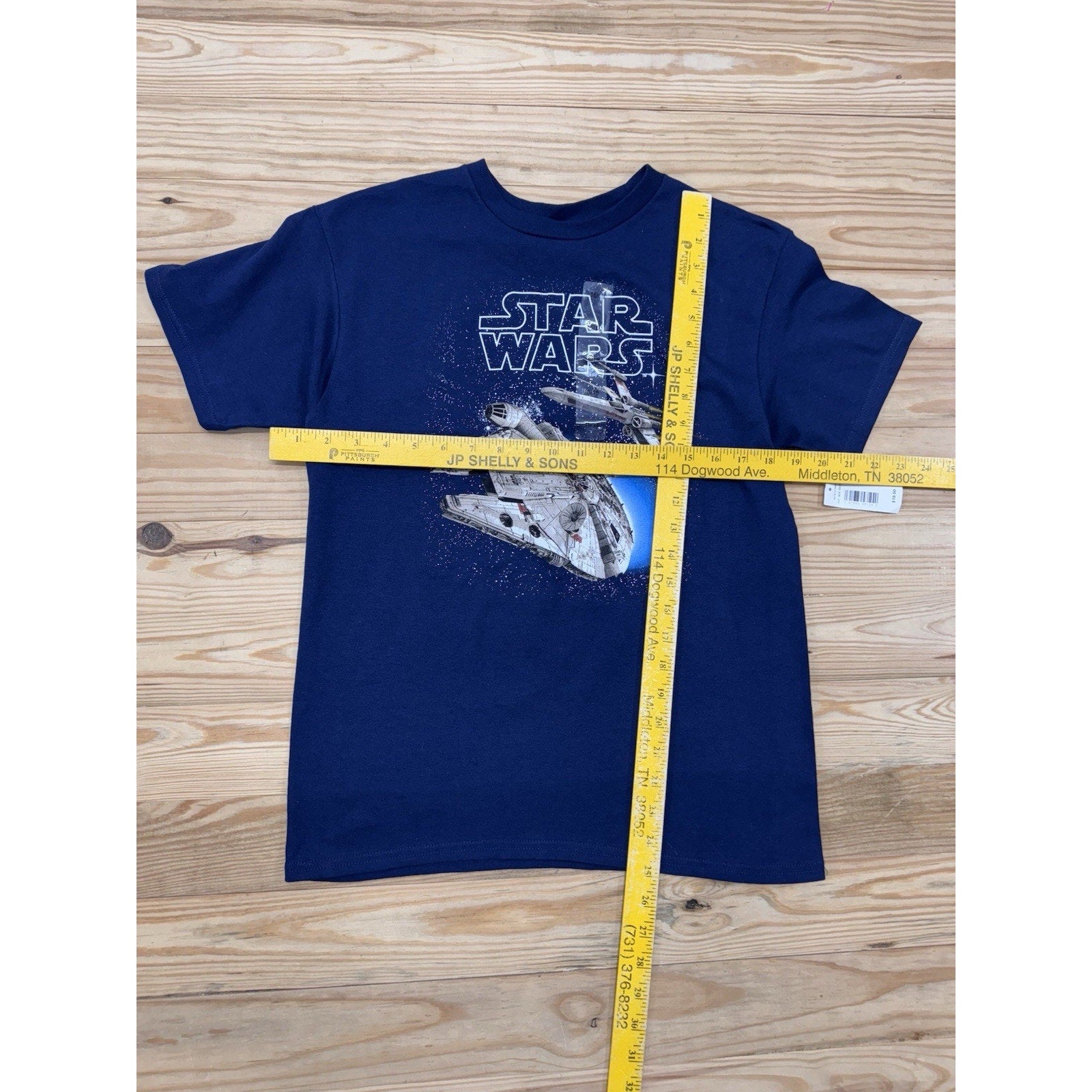 Star Wars Boys Blue Short Sleeved Millenium Falcon T-Shirt Tee Shirt 16/18 NWT