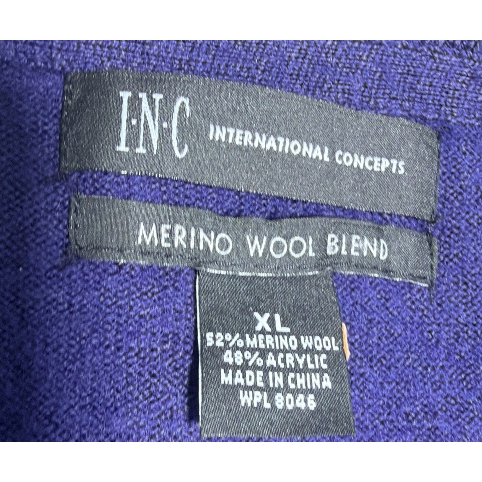 INC INTERNATIONAL CONCEPTS ARGYLE V-NECK MERINO WOOL SWEATER - MENS XL Preppy
