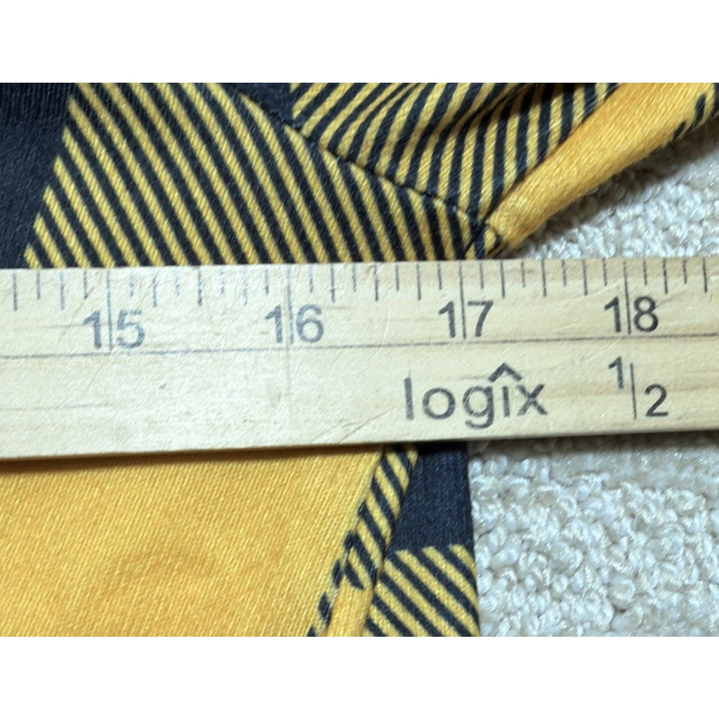 Fashion Apparel Women's S/M Yellow Black Long Sleeve Shirt Dress Pockets NWT