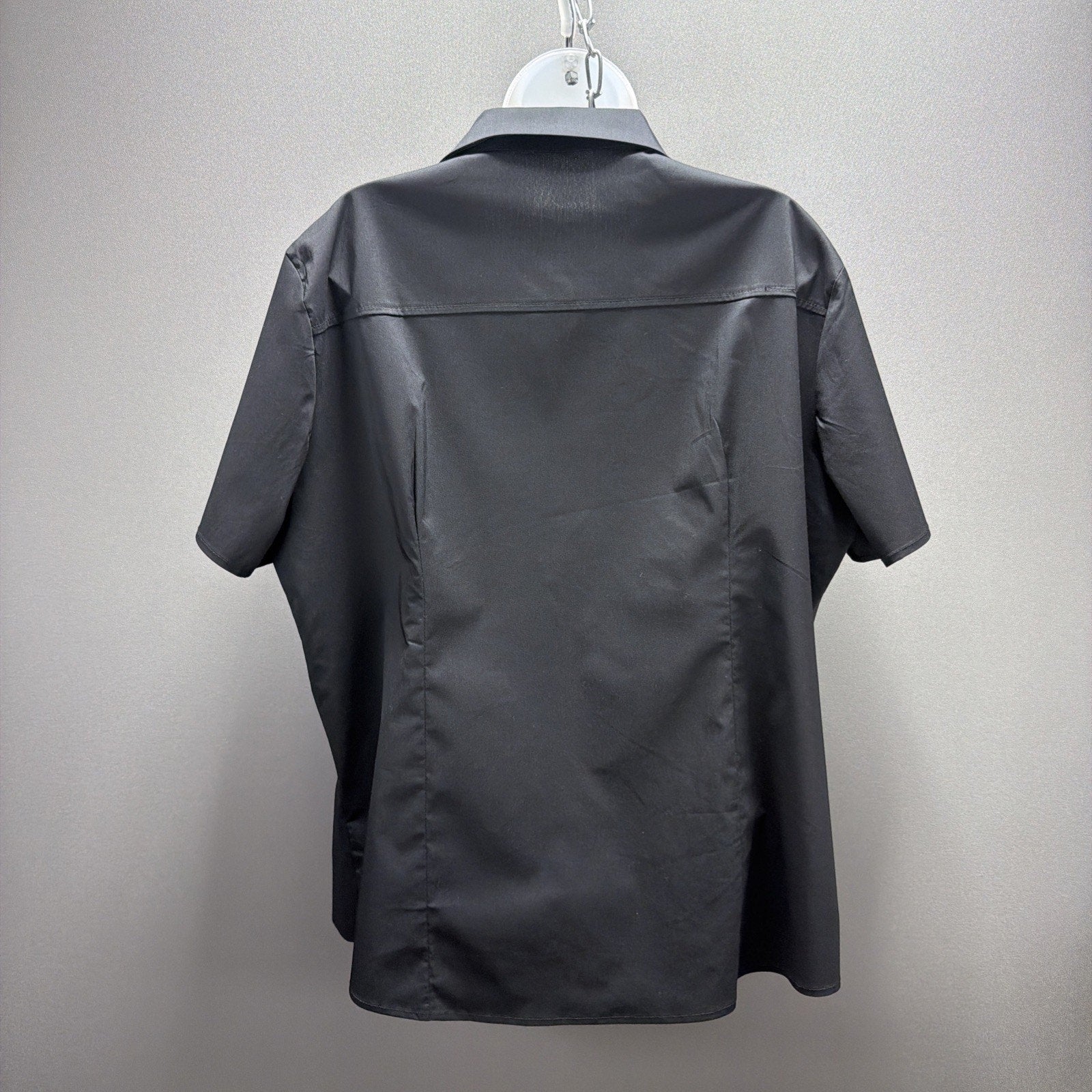 Hot Touch Womens Short Sleeve Button Up Shirt Size XXL Black Soft NWT