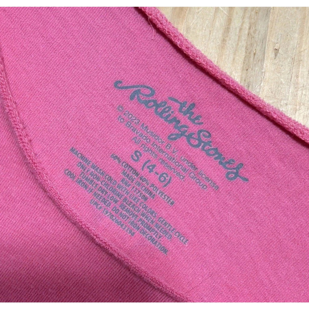Rolling Stones Shirt Womens Small Pink Hot Lips 1971 Tour Short Sleeve Ladies