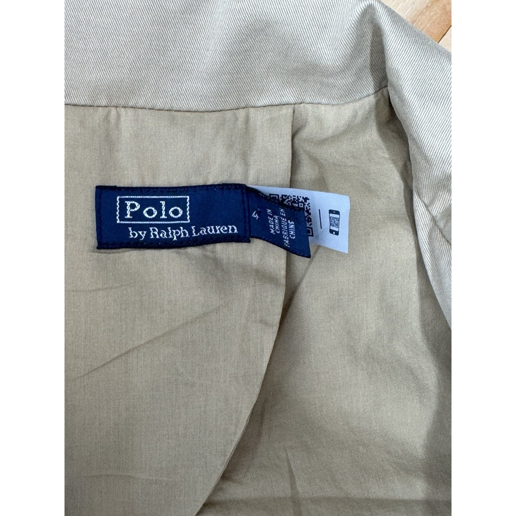 Ralph Lauren Black Label 1 Button Beige Cotton Blend Blazer Women’s Size 4