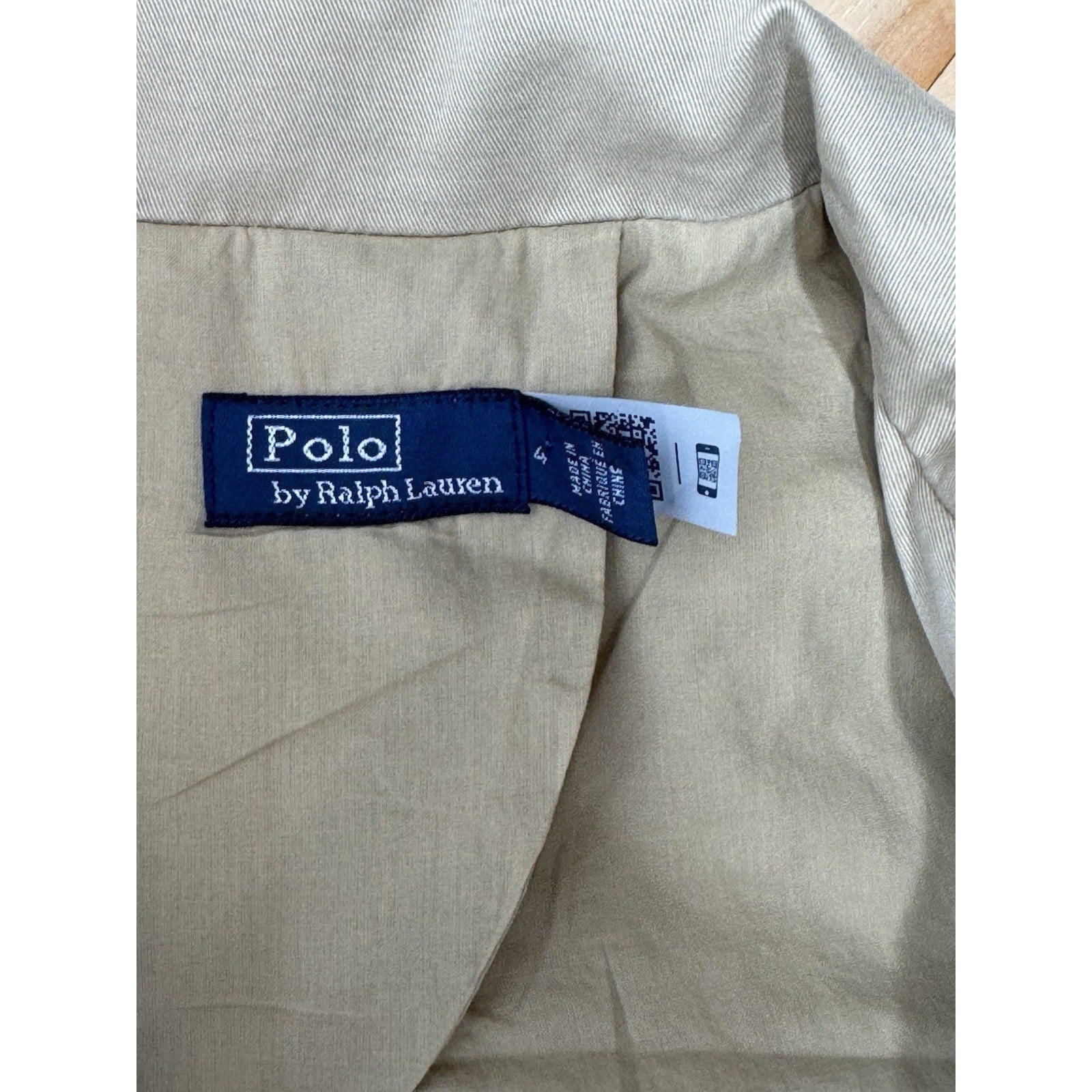 Ralph Lauren Black Label 1 Button Beige Cotton Blend Blazer Women’s Size 4