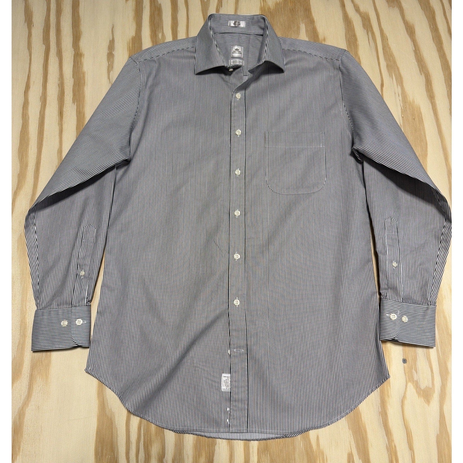 Peter Millar Nanoluxe Easy Care Men Multi-Woven Long Sleeve Dress Shirt M