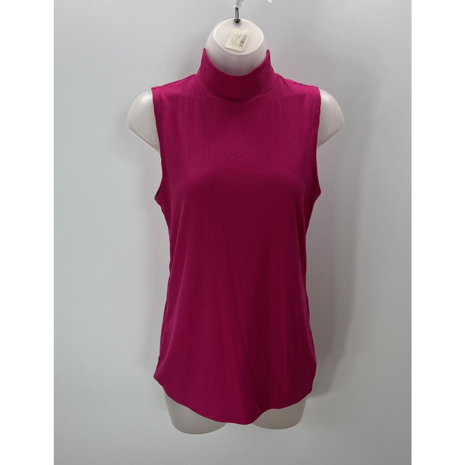 No Boundaries Bodycon Seamless Sleeveless Mock Neck Dress Large Fuchsia