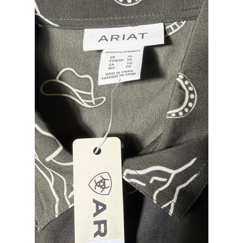 Ariat Homestyle Layla Western Aztec Print Button Shirt Size XL NWT