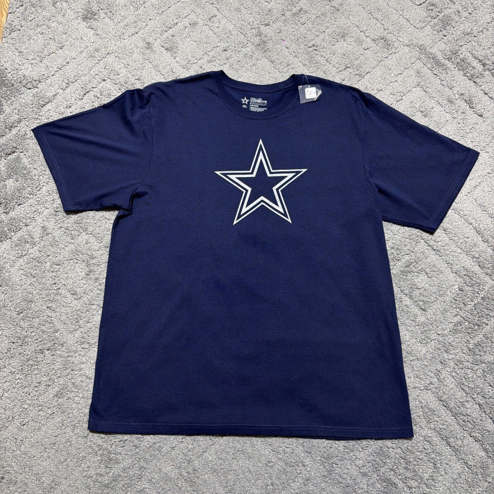 Dallas Cowboys Authentic T Shirt Mens 2XL Navy Blue Star Logo NFL Cotton NWT