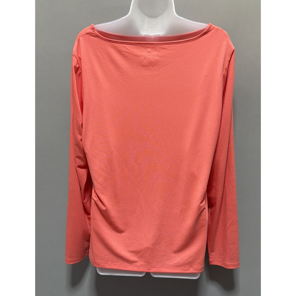 Nine West Women's Top XXL Coral Keyhole Neckline T-Shirt Style Soft Stretch NWT