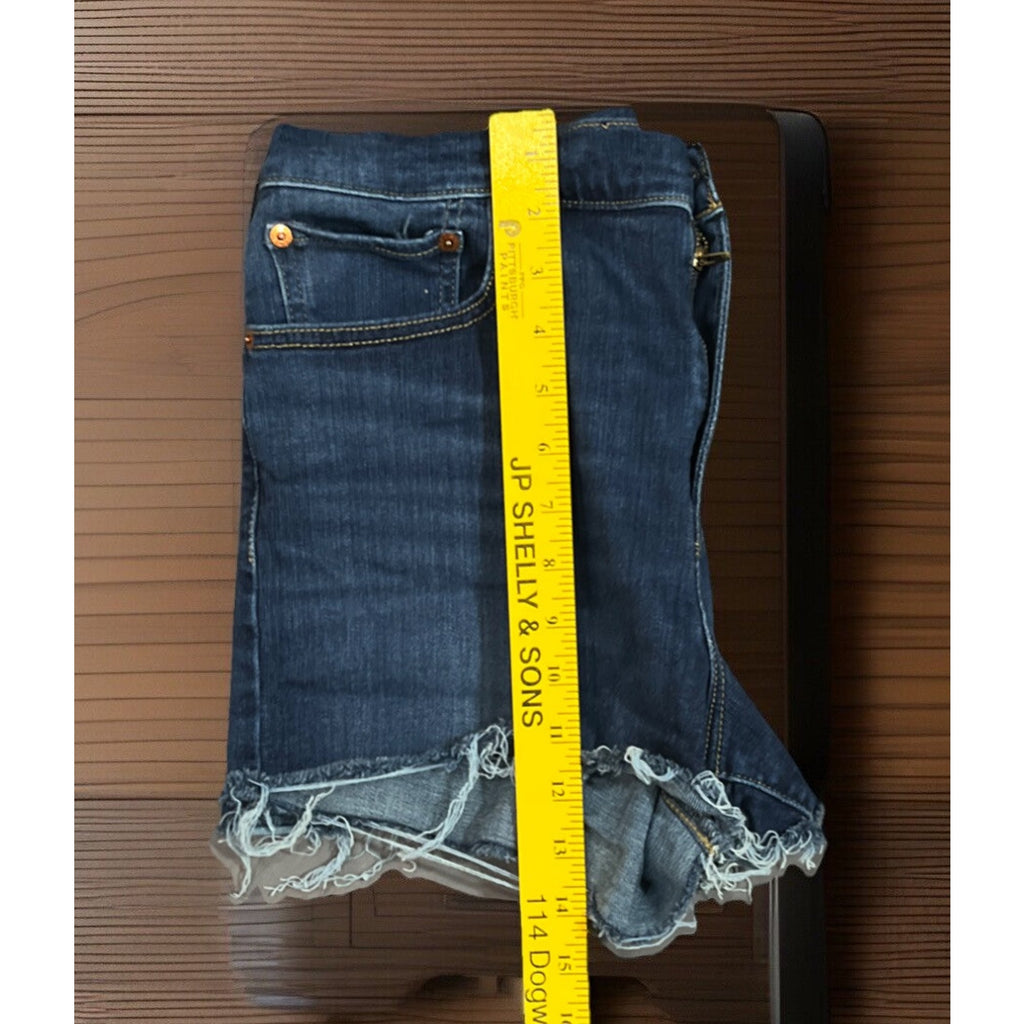 Levi's Shorts Women's 31 Blue Denim Zip Fly High Rise Cotton Frayed