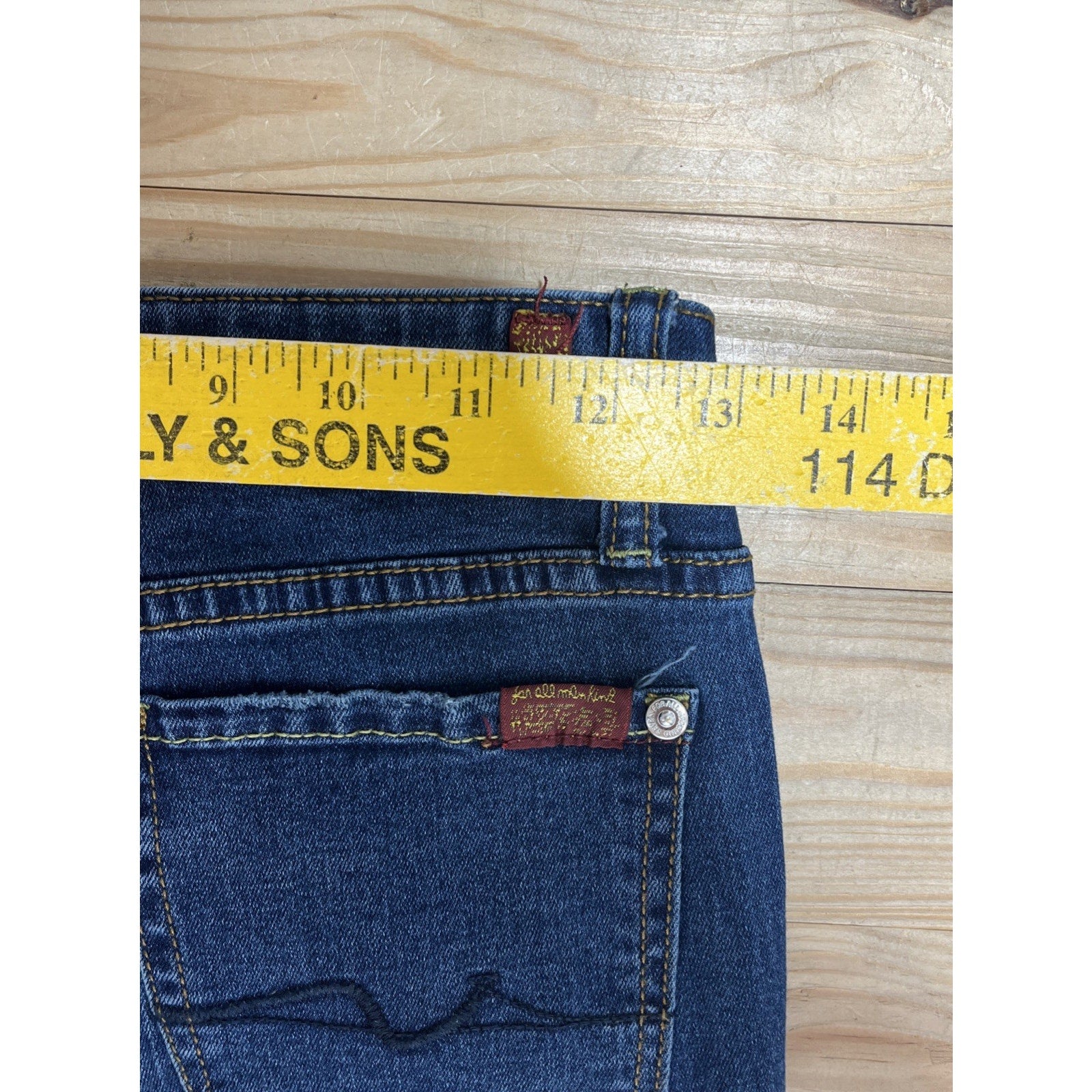 7 FOR ALL MANKIND THE SKINNY WOMENS DESIGNER JEANS SIZE 25x28 EUC MID RISE