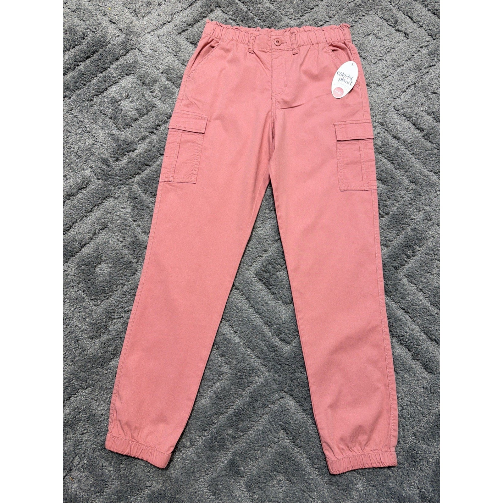 Colorful Planet Paper Bag Cargo Joggers Teens Size 16 Pink New