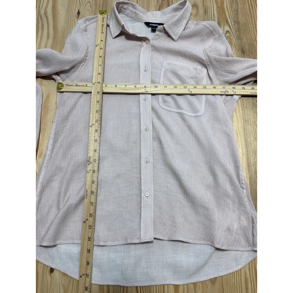 Express One Pocket Button-Up Boyfriend Shirt Size Medium