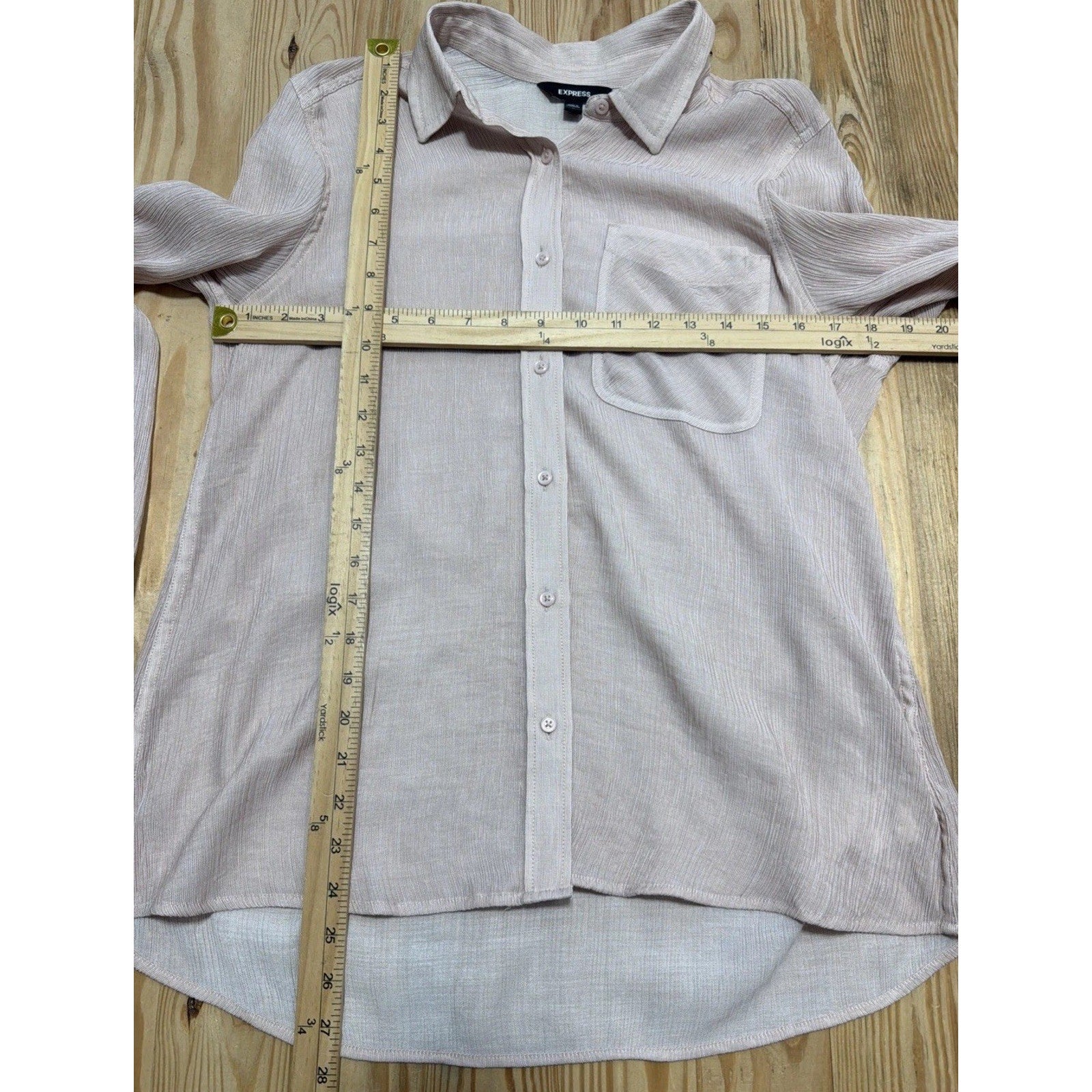 Express One Pocket Button-Up Boyfriend Shirt Size Medium
