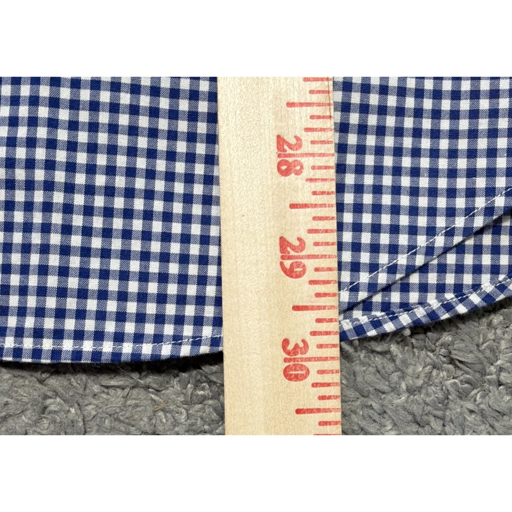 Ralph Lauren Oxford Men’s Blue White Plaid Long Sleeve Button Front Shirt Large