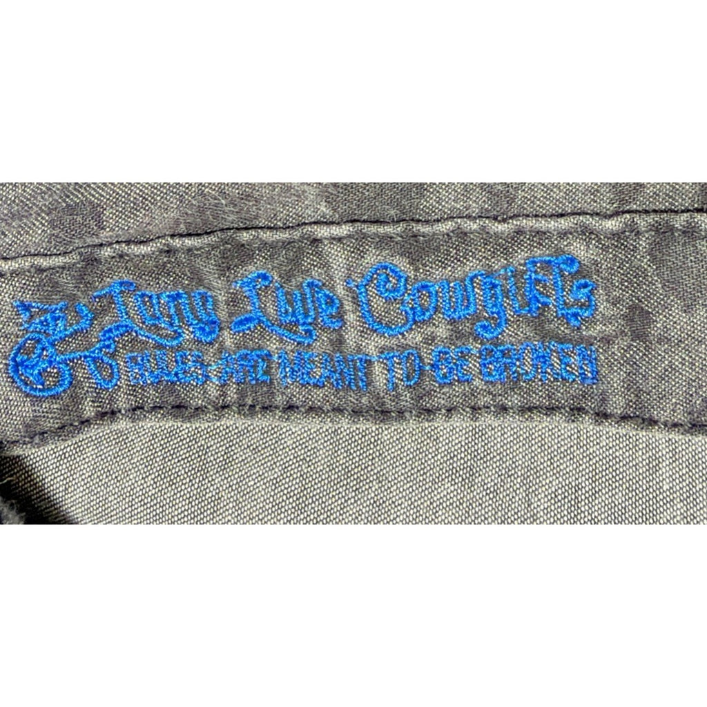 ROCK 47 By WRANGLER Womens Western Cowgirl Pearl Snap Front Shirt Size L