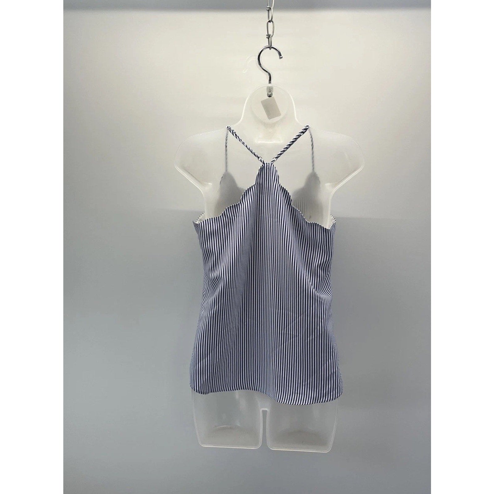 NWT J.crew women's Lined striped scalloped trim tank top camisole size: 4
