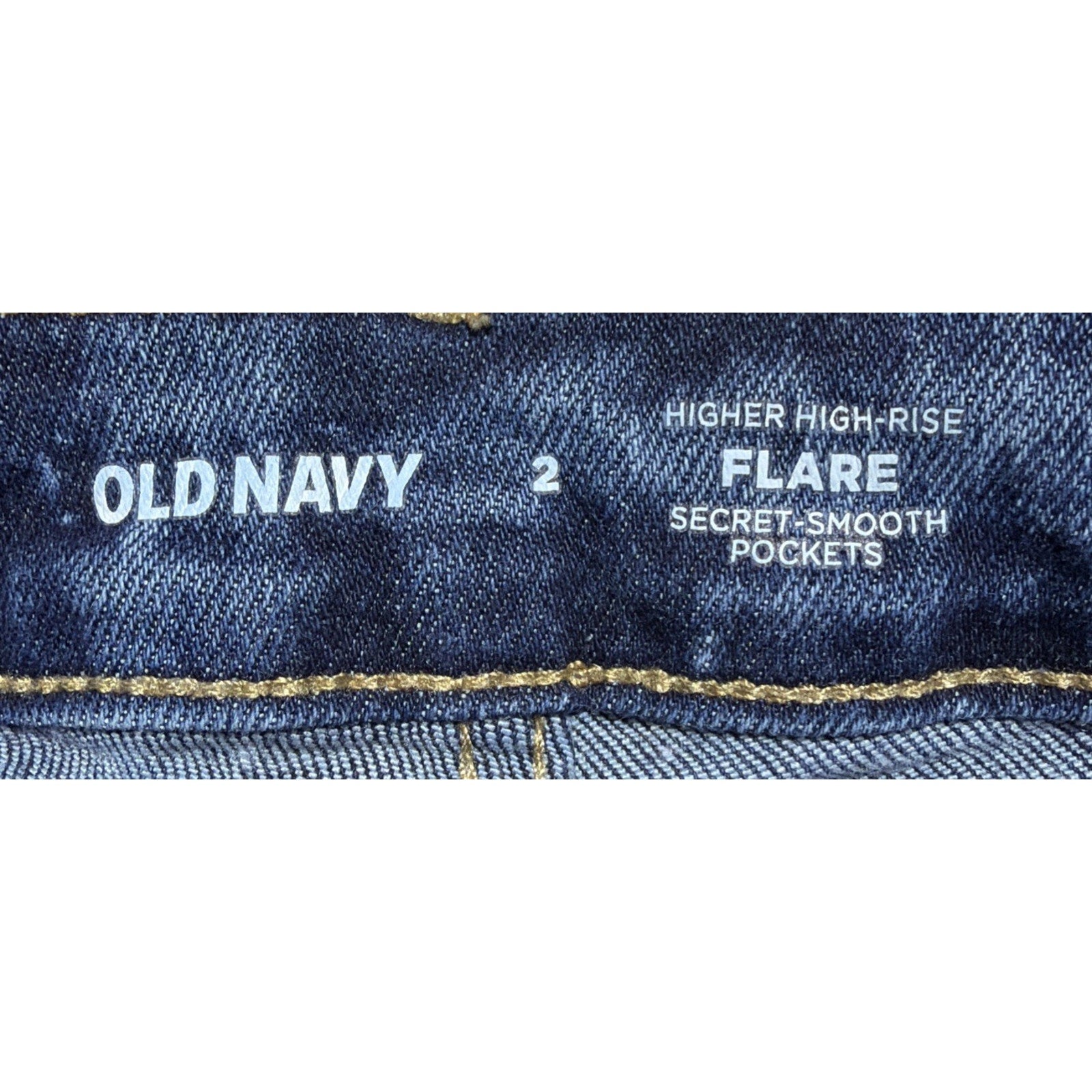 Old Navy Jeans Womens 2 Blue Denim Higher High Rise Flare Medium Wash Stretch