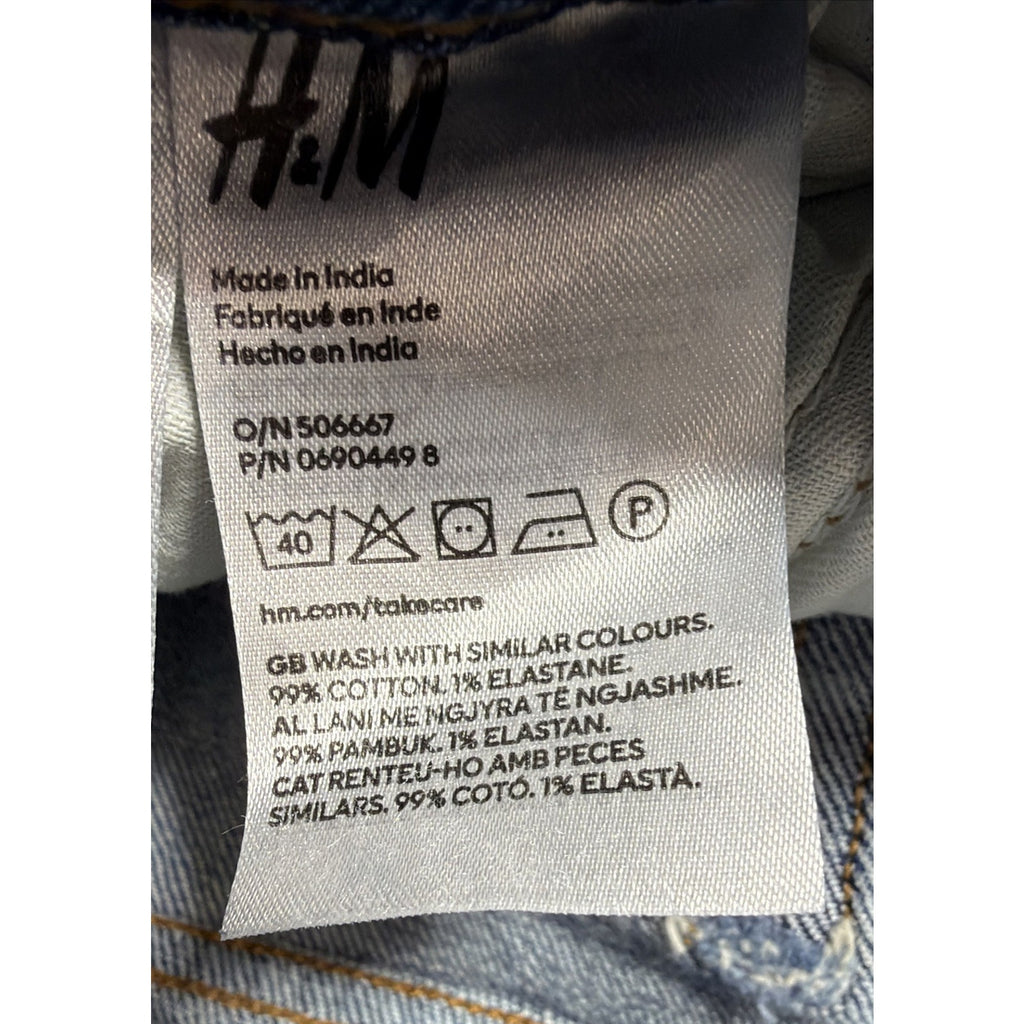 H&M Jeans Skinny Coupe Moulante Mens Size 30x32 Blue Distressed Jeans