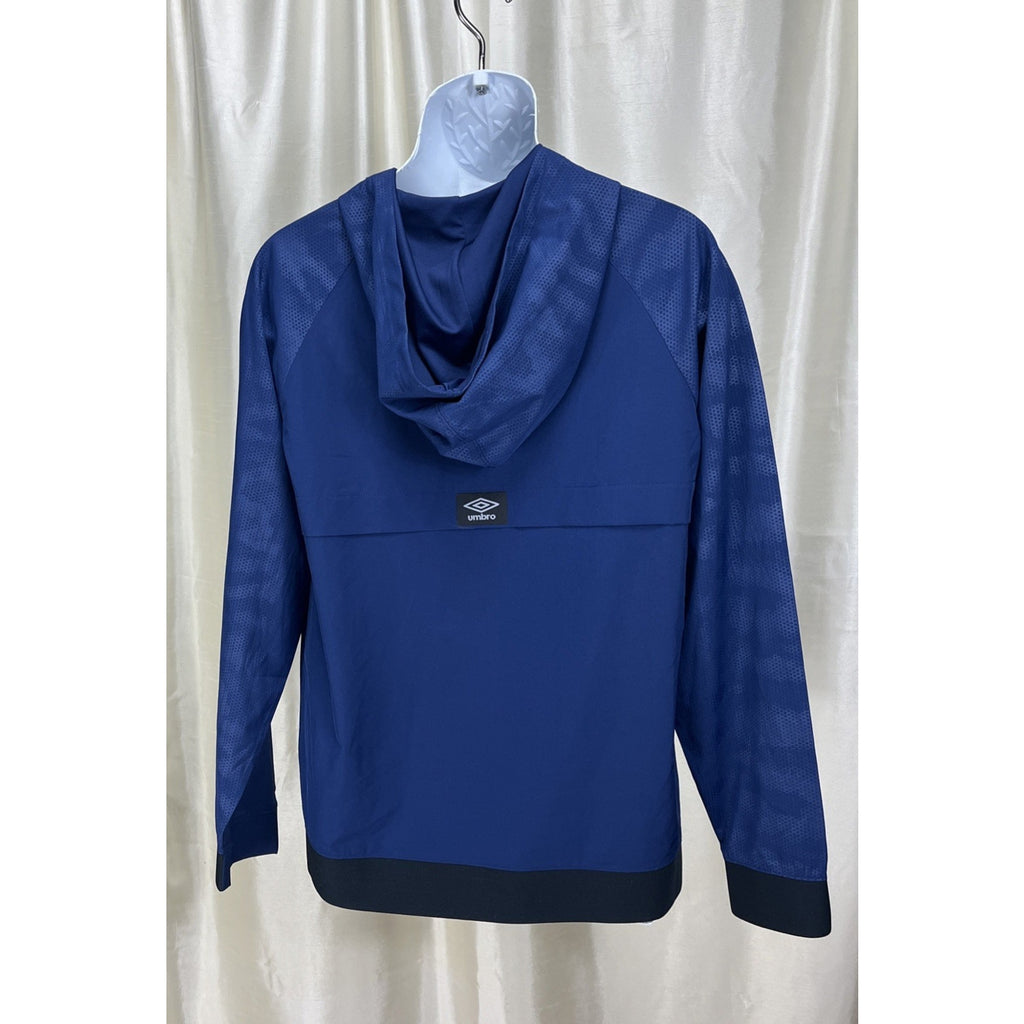 Umbro Hooded Windbreaker Track Jacket Lined Blue Men's Size Small