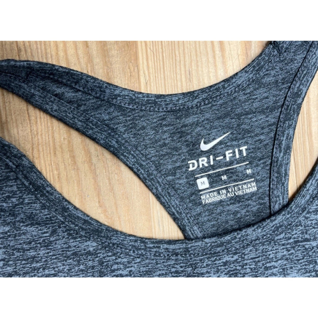 Nike Gray Black Swoosh Racerback Tank Top Size Medium EUC