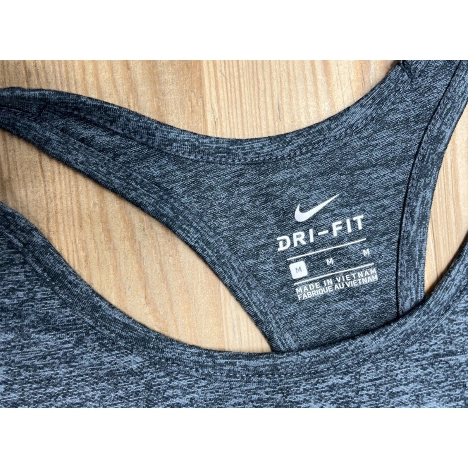 Nike Gray Black Swoosh Racerback Tank Top Size Medium EUC