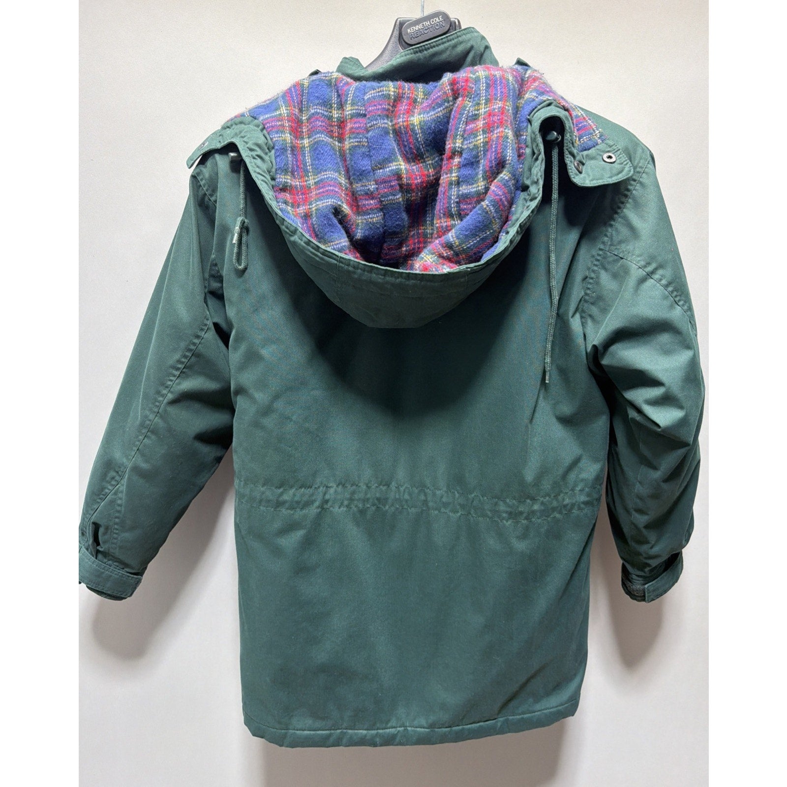 Vintage Cabin Creek Coat Womens Petite Medium Zip Plaid Blanket Lined Green