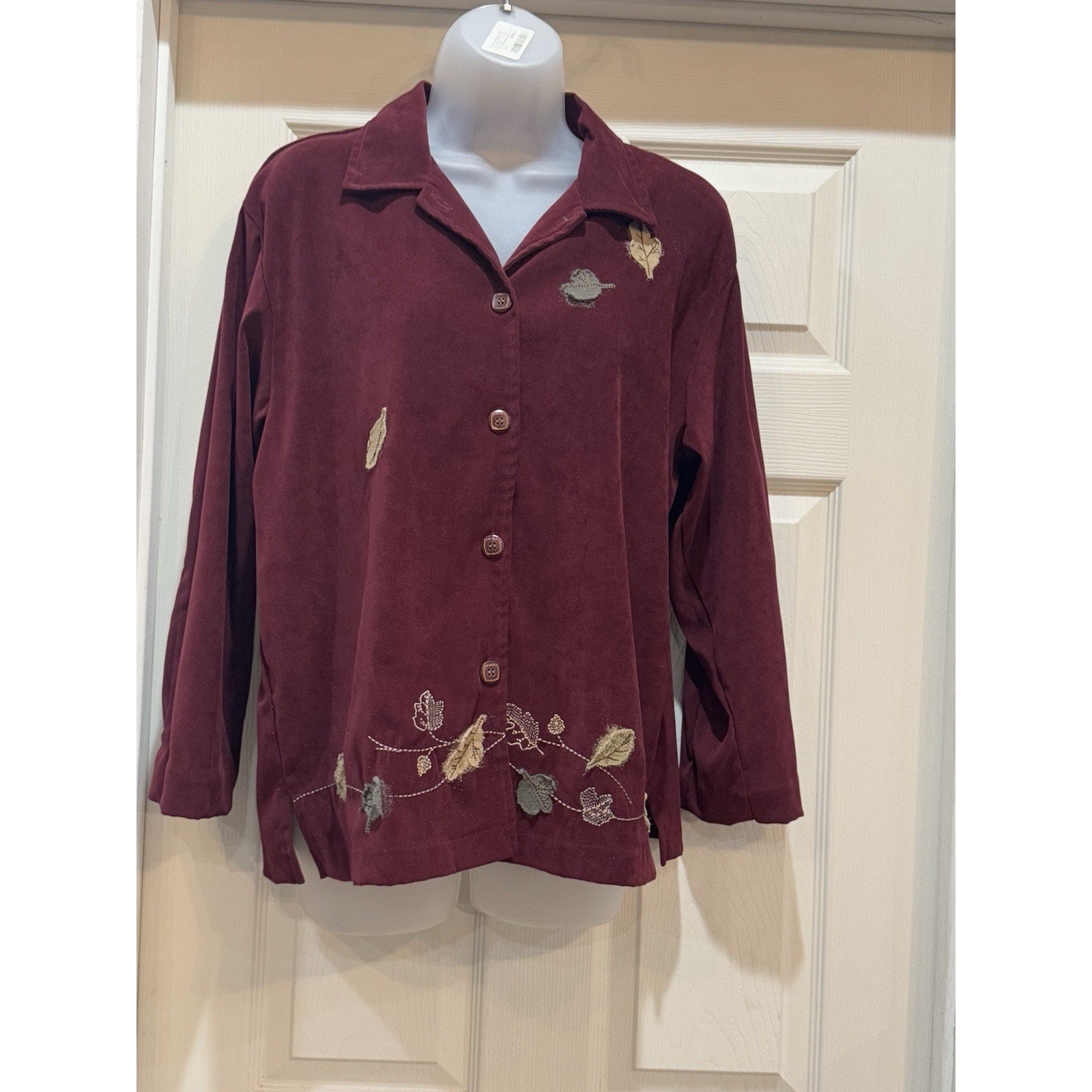 Teddi Vintage Jacket Size Medium Women's Maroon Floral