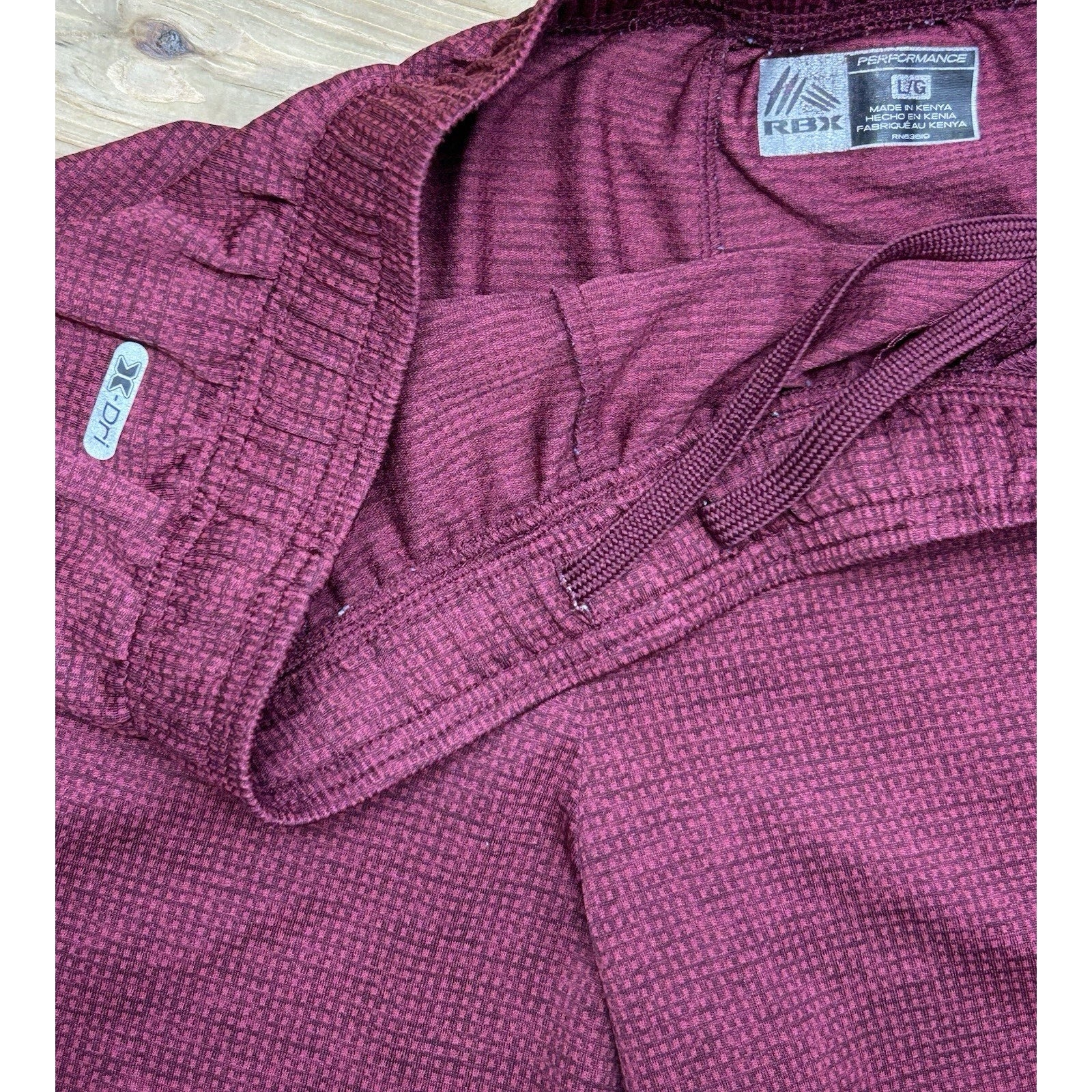 Reebok Men's Size L Burgundy Draw String Athletic Gym Basketball Shorts.