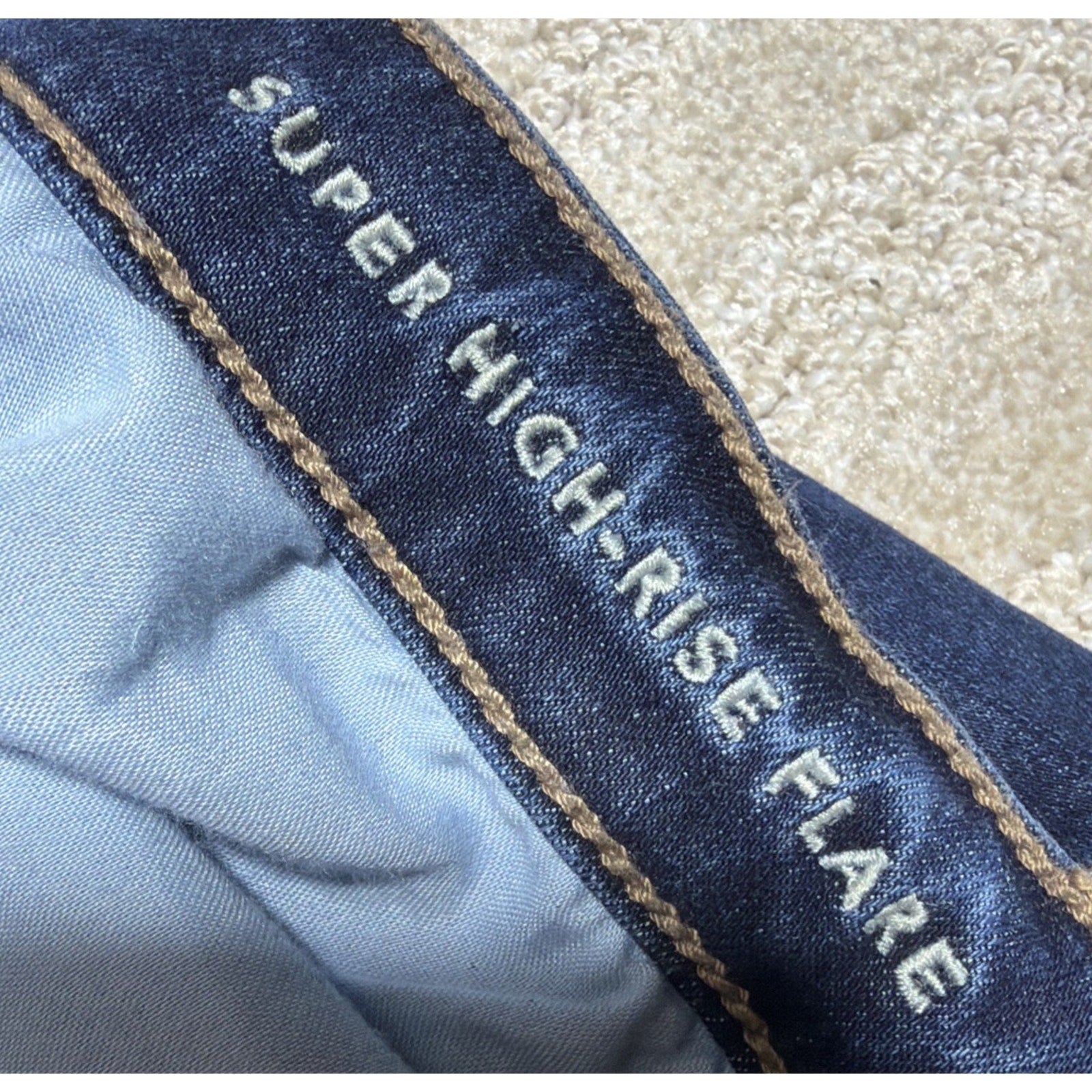 American Eagle Super Stretch Super High Rise Flare Denim Jeans Women Sz 12 31x31