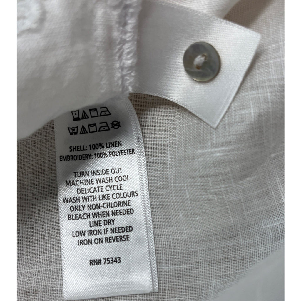 Cynthia Rowley Women’s Tunic Top White 100% Linen Size Small Embroidered