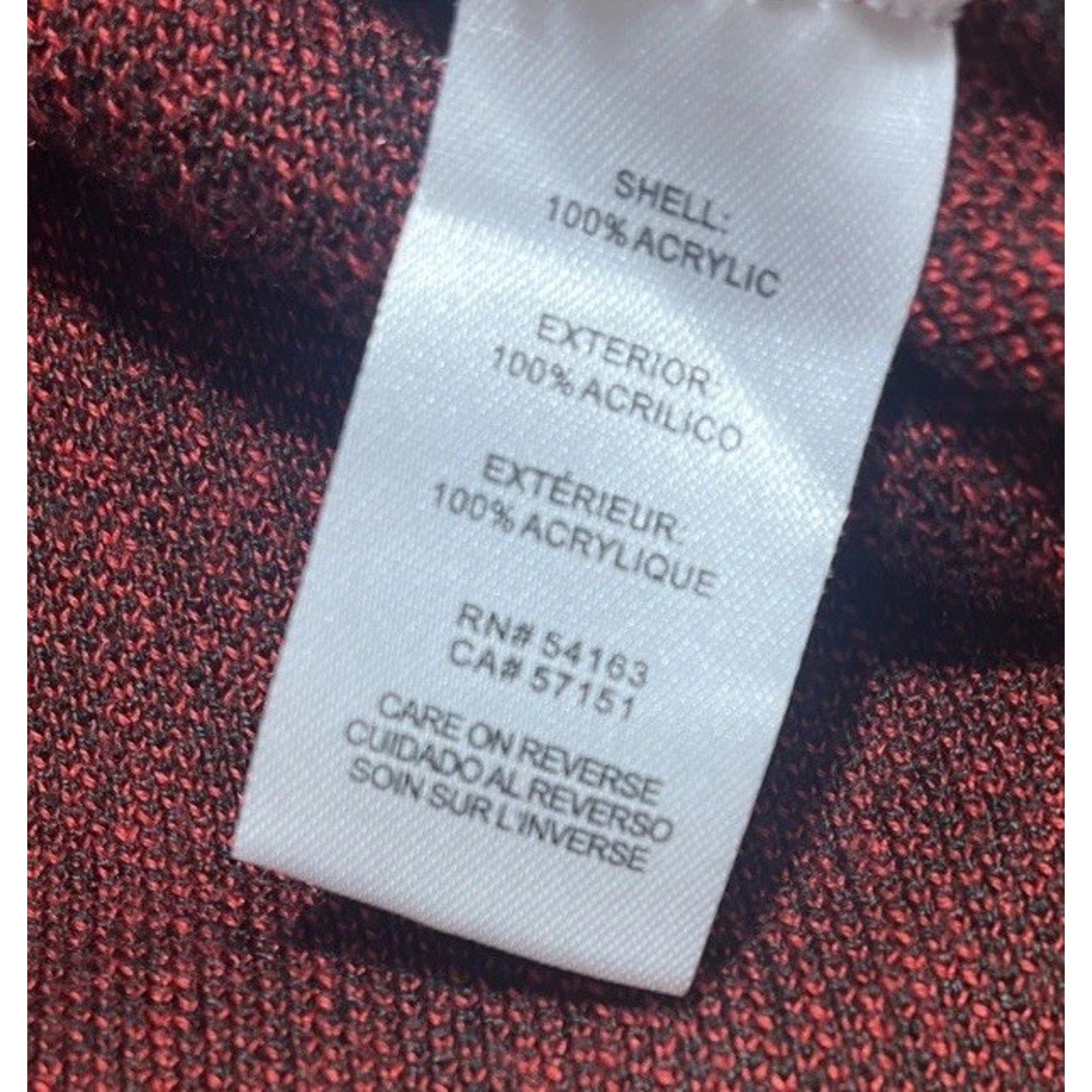 Calvin Klein women's low cowl knit sweater L red & black color block lightweight