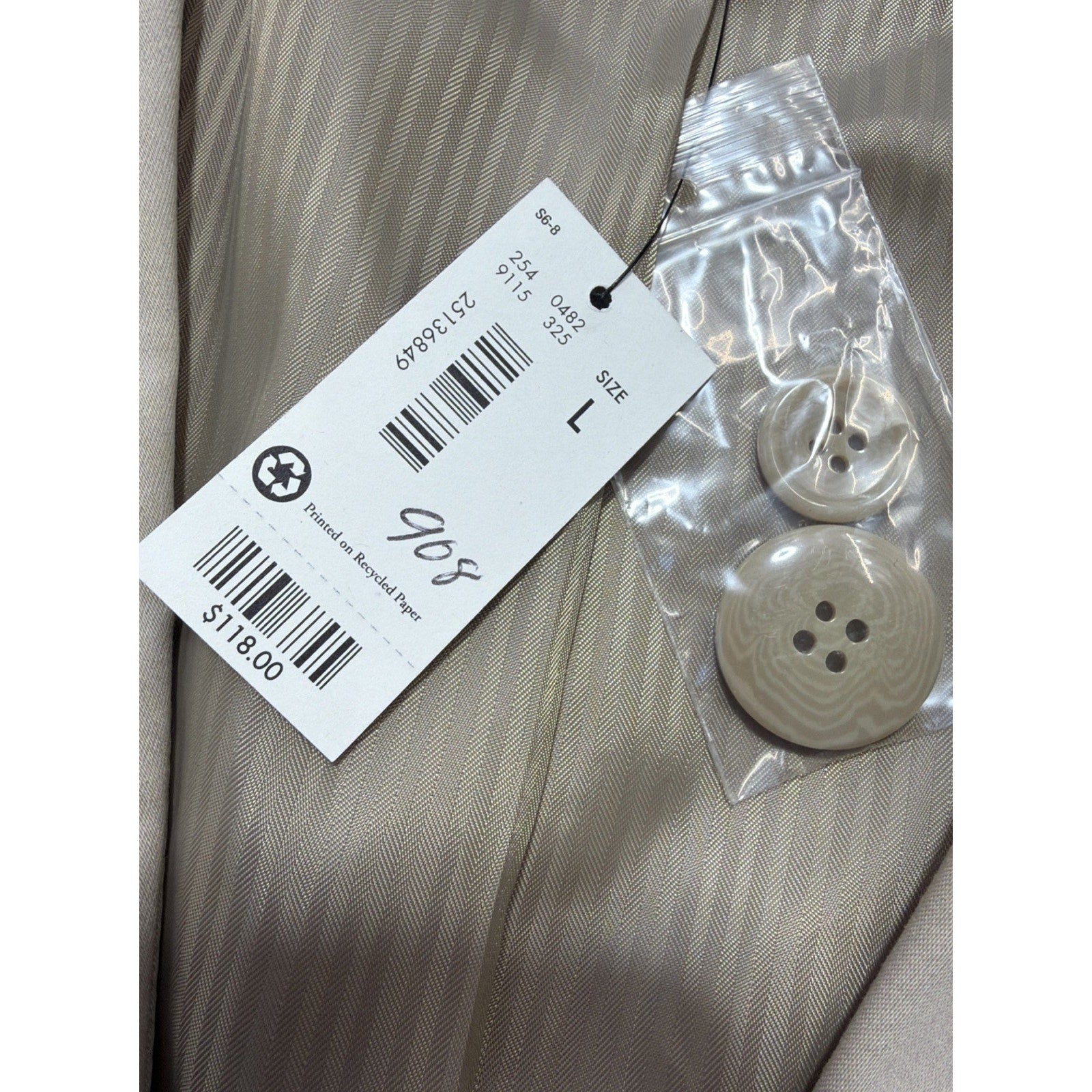 The Limited Biege Jacket Blazer NWT size L MODERN single button cropped