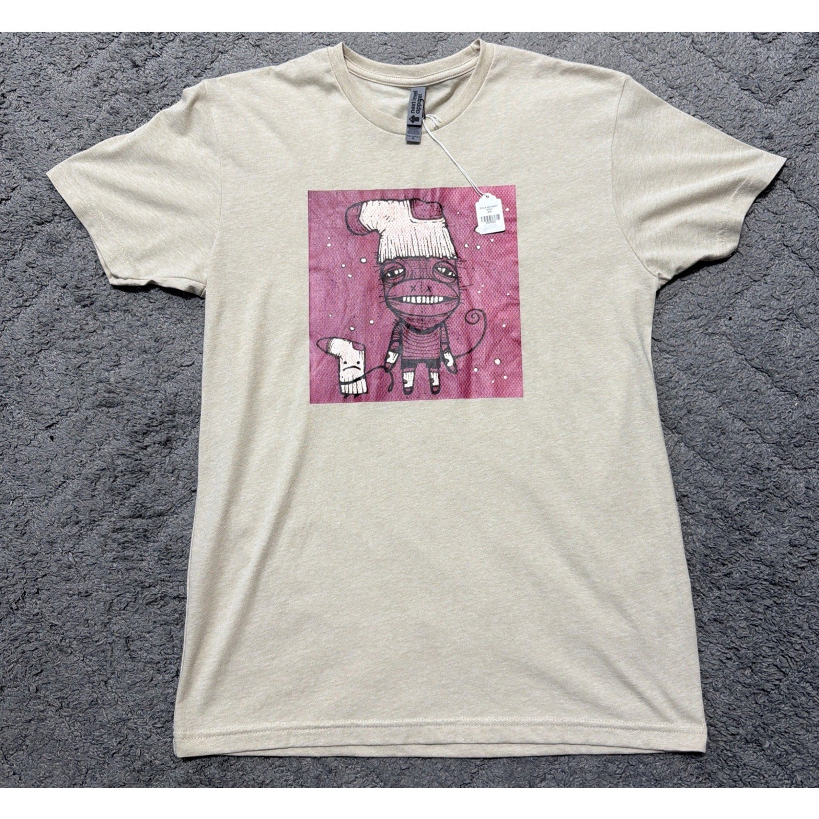 Sock Monkey Next Level Apparel T-Shirt Size M NWT