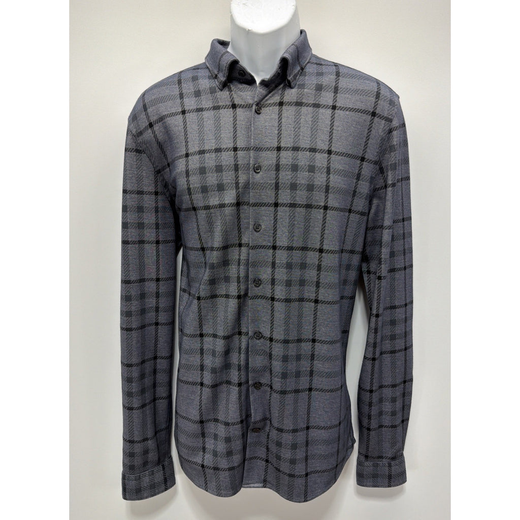 Express Men’s SoHo Knit Striped Black Shirt Size Medium Tall