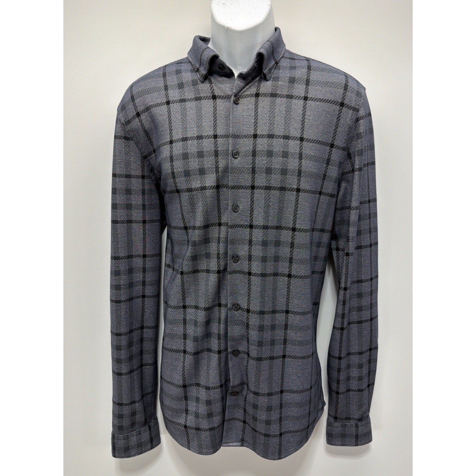 Express Men’s SoHo Knit Striped Black Shirt Size Medium Tall