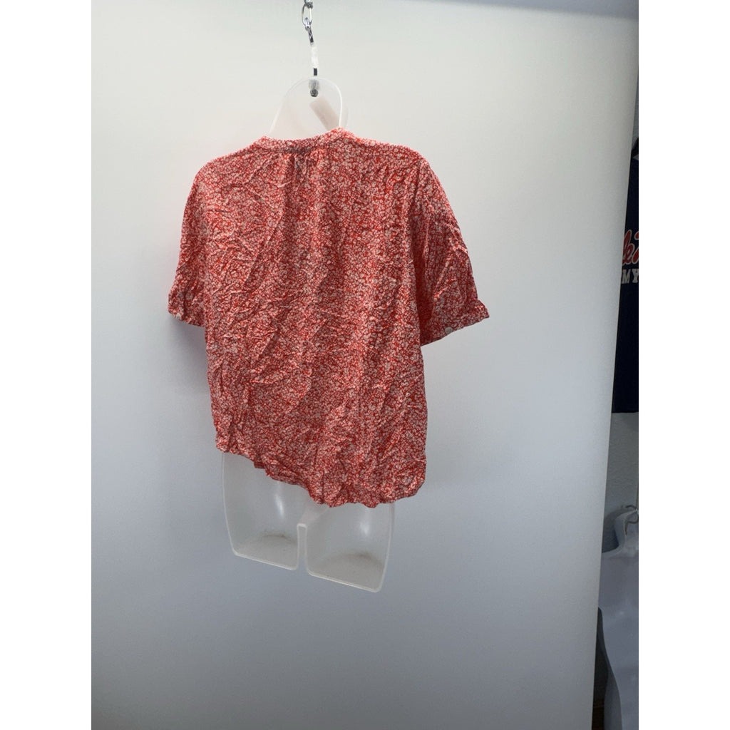 NEW Universal Thread Women's Floral Short Sleeve Button-Down Blouse Size Small