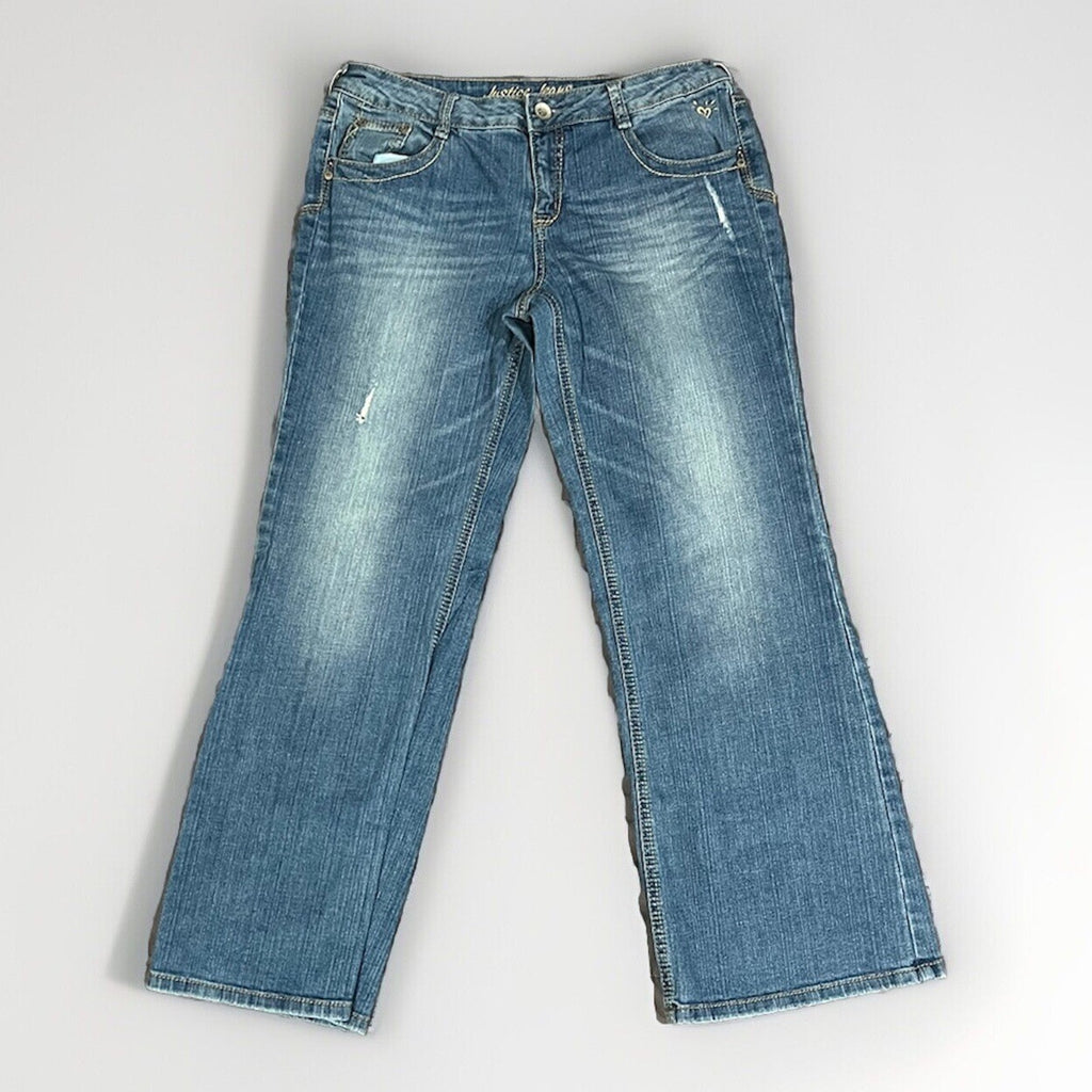 Justice Jeans Girls/Jr 12 1/2 Blue Skinny Regular Fit Denim Wash Stretch Boho